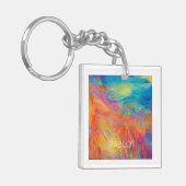 Kleurrijke Abstracte artiest die Fun NAME Mod Hip  Sleutelhanger (Voorkant Links)