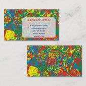 Kleurrijke Abstracte artiest Red Yellow Green Blue Visitekaartje (Voorkant / Achterkant)