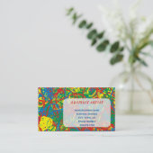 Kleurrijke Abstracte artiest Red Yellow Green Blue Visitekaartje (Staand voorkant)