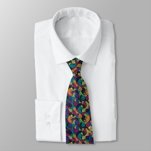 Kleurrijke Abstracte Artistic Necktie Stropdas (Gebonden)