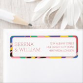 Kleurrijke Abstracte artistieke bruiloft Etiket (Insitu)