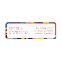 Kleurrijke Abstracte artistieke bruiloft Etiket