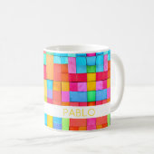 Kleurrijke Abstracte artistieke NAAM Hip Mod Fun T Koffiemok (Voorkant rechts)