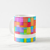 Kleurrijke Abstracte artistieke NAAM Hip Mod Fun T Koffiemok (Voorkant links)