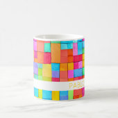 Kleurrijke Abstracte artistieke NAAM Hip Mod Fun T Koffiemok (Center)