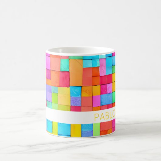 Kleurrijke Abstracte artistieke NAAM Hip Mod Fun T Koffiemok (Center)