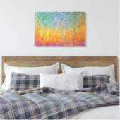 Kleurrijke Abstracte Aspen Trees Canvas Afdruk (Insitu (Slaapkamer))