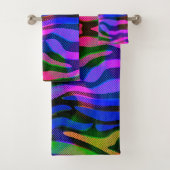 Kleurrijke Abstracte badkamer set handdoeken (Insitu)