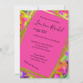 Kleurrijke abstracte Bat Mitzvah niet-conforme sti Kaart (Voorkant)