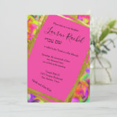 Kleurrijke abstracte Bat Mitzvah niet-conforme sti Kaart (Staand voorkant)