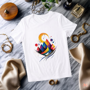 Kleurrijke Abstracte berg Modern artistiek Tri-Blend Shirt