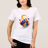 Kleurrijke Abstracte berg | Modern artistiek Tri-Blend Shirt (Voorkant)