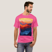 Kleurrijke Abstracte bergen actief T-shirt (Voorkant volledig)