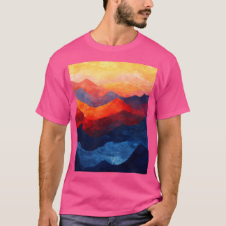 Kleurrijke Abstracte bergen actief T-shirt