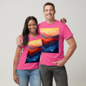 Kleurrijke Abstracte bergen actief T-shirt (Unisex)