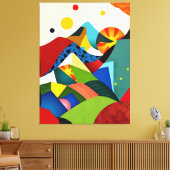 Kleurrijke Abstracte bergen Canvas Afdruk (Insitu (Woonkamer))