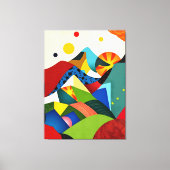 Kleurrijke Abstracte bergen Canvas Afdruk (Voorkant)