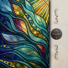 Kleurrijke Abstracte Blad Art Decoupage Tissuepapier