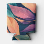 Kleurrijke Abstracte Bladeren Blikjeskoeler (Voorkant)