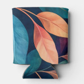 Kleurrijke Abstracte Bladeren Blikjeskoeler (Achterkant)
