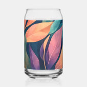 Kleurrijke Abstracte Bladeren Blikvorm Glas (Achterkant)