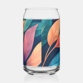 Kleurrijke Abstracte Bladeren Blikvorm Glas (Rechts)