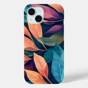 Kleurrijke Abstracte Bladeren iPhone 15 Case