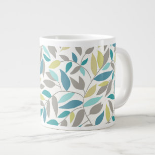 Kleurrijke abstracte bladeren grote koffiekop