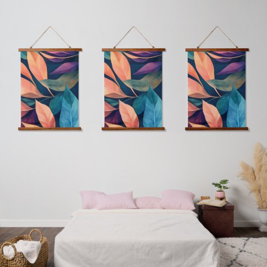 Kleurrijke Abstracte Bladeren Hangend Wandkleed (Slaapkamer)