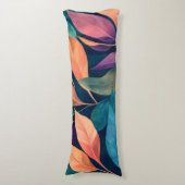 Kleurrijke Abstracte Bladeren Lichaamskussen (Voorkant Verticaal)