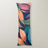 Kleurrijke Abstracte Bladeren Lichaamskussen (Achterkant (Verticaal))