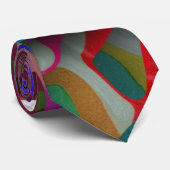 Kleurrijke Abstracte bladeren Paars groen rood Stropdas (Opgerold)