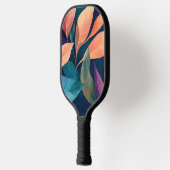 Kleurrijke Abstracte Bladeren Pickleball Paddle (Links)
