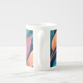Kleurrijke Abstracte Bladeren Porselein Kop (Achterkant)