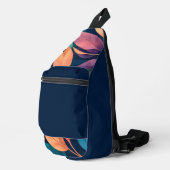 Kleurrijke Abstracte Bladeren Sling Bag (Rechterhoek)