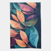Kleurrijke Abstracte Bladeren Theedoek (Verticaal)