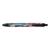 Kleurrijke Abstracte Bladeren Zwarte Inkt Pen (Achterkant)