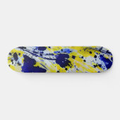 Kleurrijke Abstracte Blauwe Gele Verfspatten Persoonlijk Skateboard (Horizontaal)