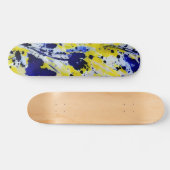 Kleurrijke Abstracte Blauwe Gele Verfspatten Persoonlijk Skateboard (Horizontaal)