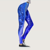 Kleurrijke Abstracte blauwe marine Leggings (Rechts)