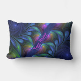 Kleurrijke Abstracte blauwe roze roze groene naam Kussen