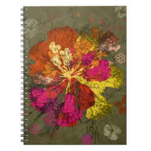 Kleurrijke Abstracte Bloei Notitieboek