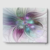 Kleurrijke Abstracte Bloem Bloemen Fractal Art Tek Gastenboek (Achterkant)