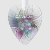 Kleurrijke Abstracte Bloem Bloemrijke Fractale Kun Ornament (voorkant)