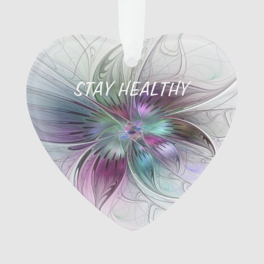 Kleurrijke Abstracte Bloem Bloemrijke Fractale Kun Ornament (voorkant)