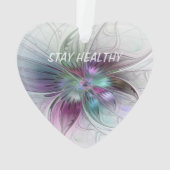 Kleurrijke Abstracte Bloem Bloemrijke Fractale Kun Ornament (achterkant)