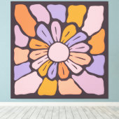 Kleurrijke Abstracte Bloem Canvas Afdruk (Insitu (Houten vloer))
