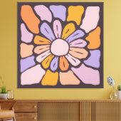 Kleurrijke Abstracte Bloem Canvas Afdruk (Insitu (Woonkamer))