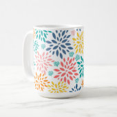 Kleurrijke abstracte bloem driepodige lamp koffiemok (Voorkant links)