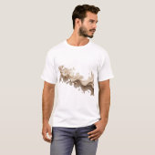 Kleurrijke ABSTRACTE BLOEM Kunst Compositie T-shirt (Voorkant volledig)